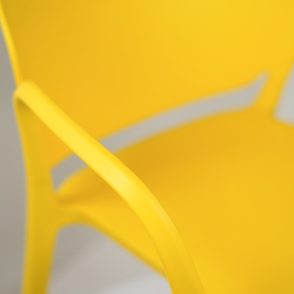 Hangy PVC Cafe Chairs With Arm Rest Yellow