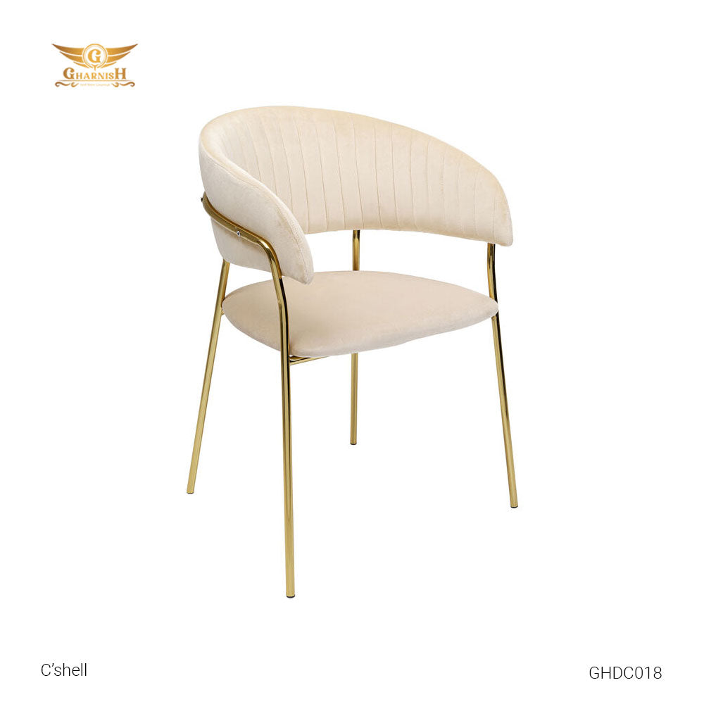 C'Shell Dining Chair - Velvet and PVD Coated Frame GHDC018