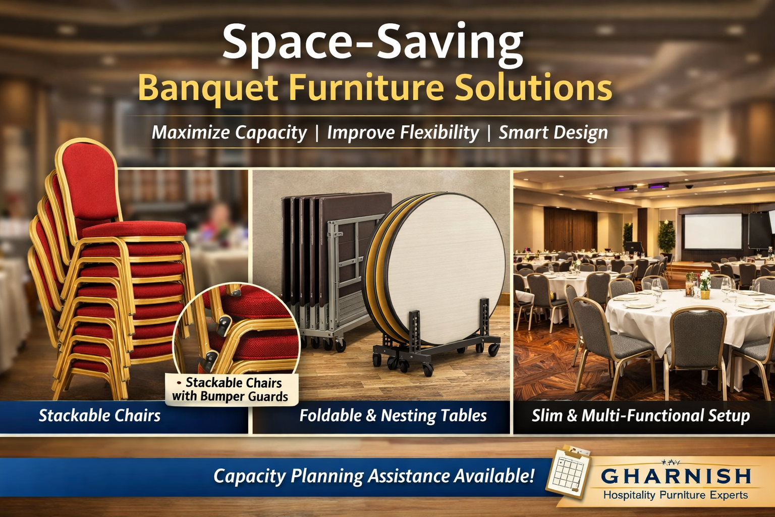 Space-Saving Banquet Furniture in India – Smart Solutions for Hotels & Convention Halls
