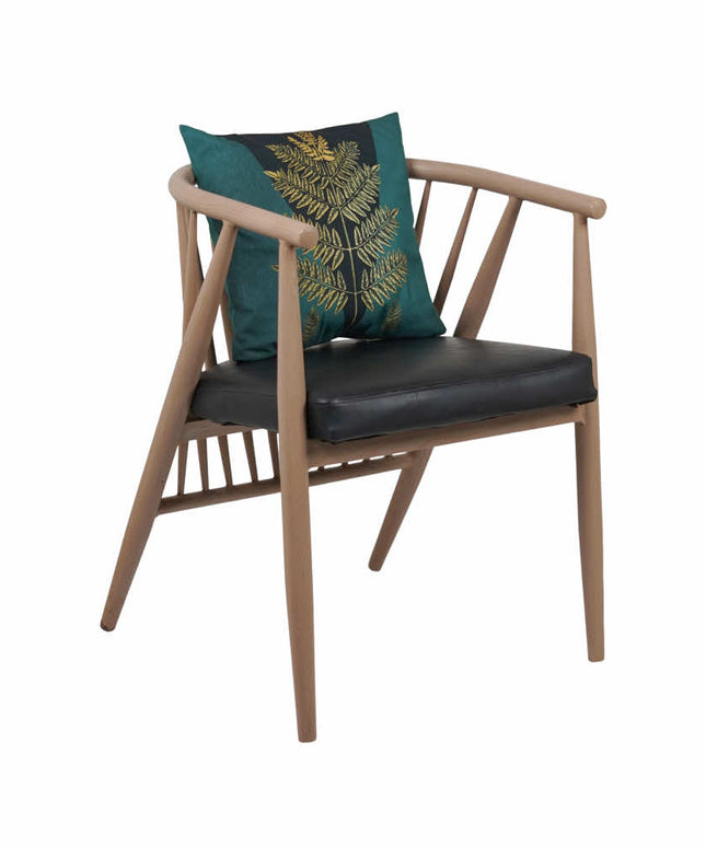 Ala Light Color Wooden Finish Metal Chair