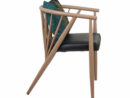 Ala Light Color Wooden Finish Metal Chair