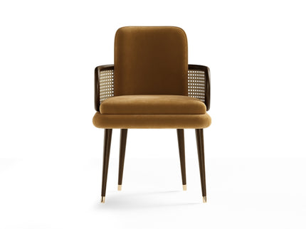 Aroma Luxury Restaurant Wooden Dining Chairs With Cane