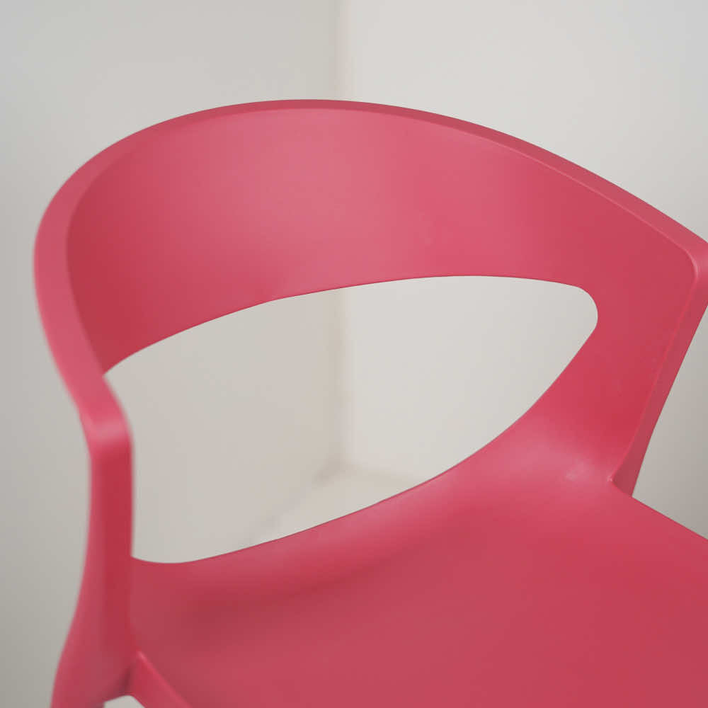 Aura Red Plastic Cafe Chairs Premium