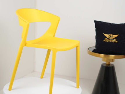 Aura Yellow Plastic Cafe Chairs Premium