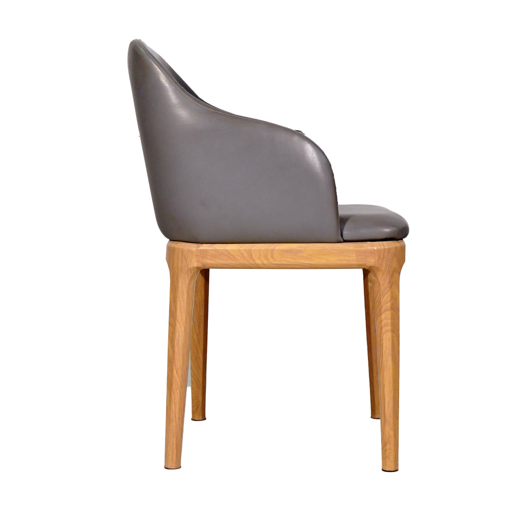Ava Leather Dining Chair Dark Grey