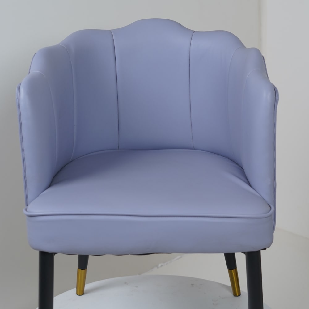 Bounce Leather Sky Blue Dining Chairs for Restaurant