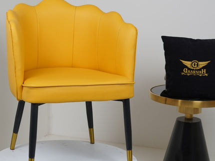 Bounce Leather Yellow Dining Chairs for Restaurant
