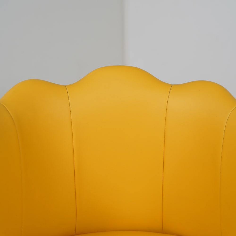Bounce Leather Yellow Dining Chairs for Restaurant