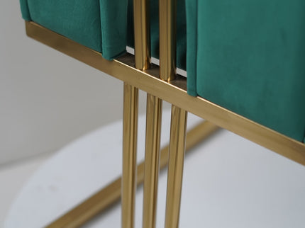 Castle Green Dining Chairs WIth Rose Gold PVD Coated Base