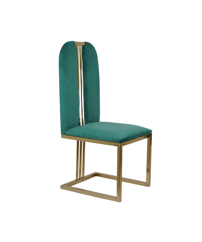 Castle Green Dining Chairs WIth Rose Gold PVD Coated Base