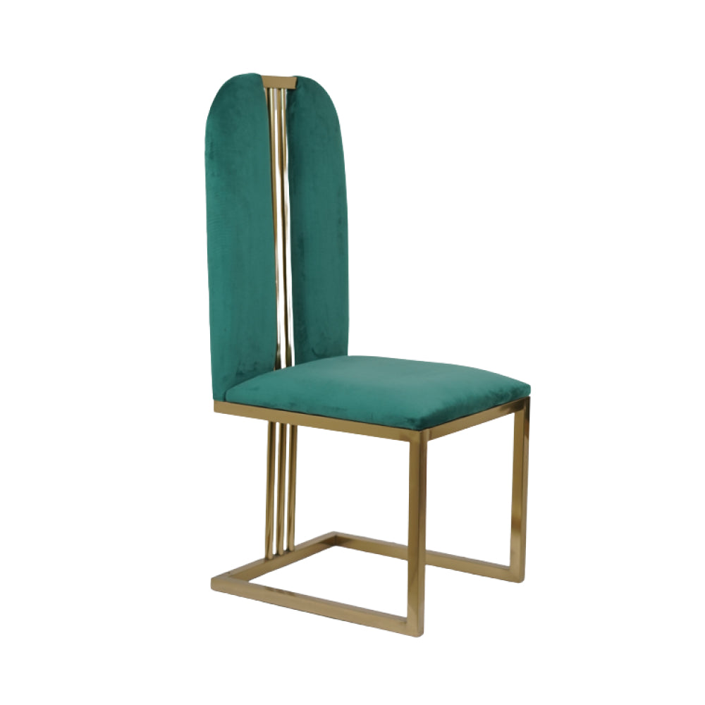 Castle Green Dining Chairs WIth Rose Gold PVD Coated Base