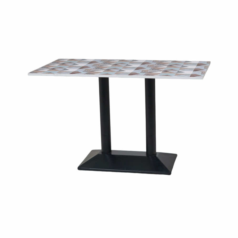 Diamond Box Double Pillar Table Base Designer Top
