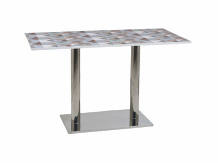 Ghana SS Double Pillar Table Base Designer Top