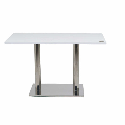 Ghana SS Double Pillar Table Base White Top