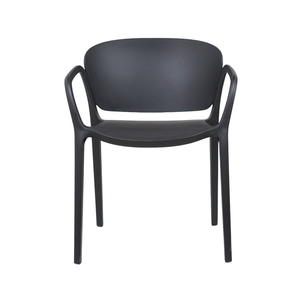 Hangy PVC Cafe Chairs With Arm Rest Black Color