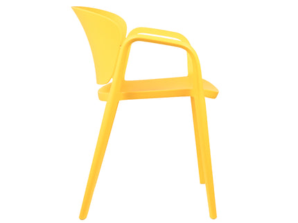 Hangy PVC Cafe Chairs With Arm Rest Yellow