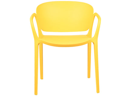Hangy PVC Cafe Chairs With Arm Rest Yellow