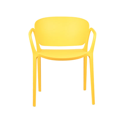 Hangy PVC Cafe Chairs With Arm Rest Yellow