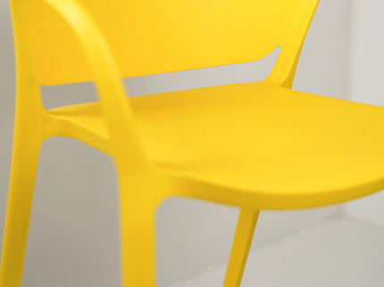 Hangy PVC Cafe Chairs With Arm Rest Yellow