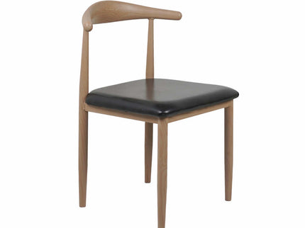 Hans Cafe Chair - Metal Restaurant Chair with Wooden Finish