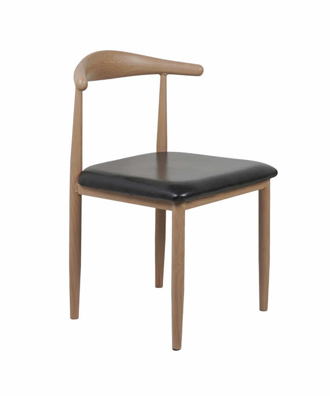 Hans Cafe Chair Metal Restaurant Chair with Wooden Finish