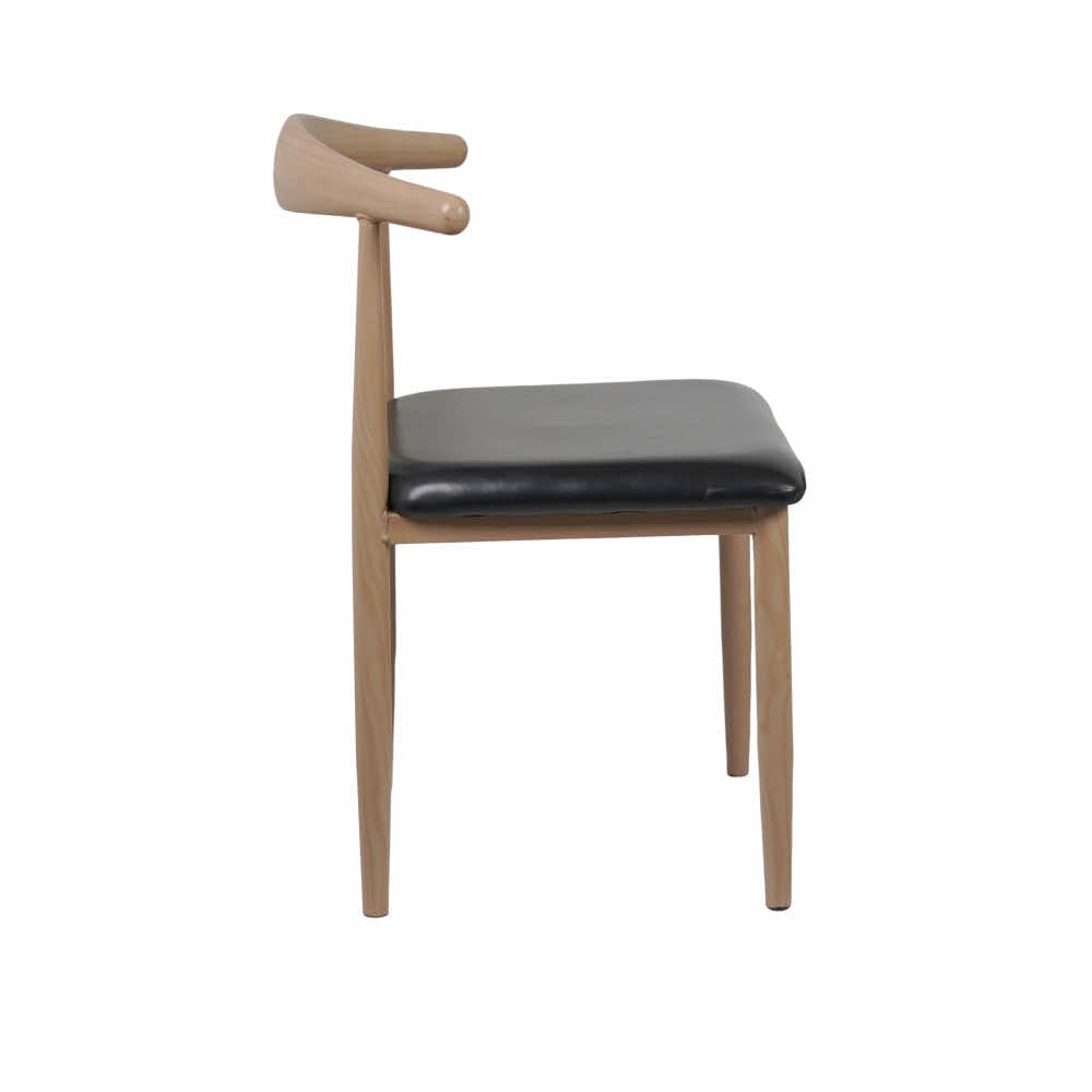 Hans Cafe Chair - Metal Restaurant Chair with Wooden Finish