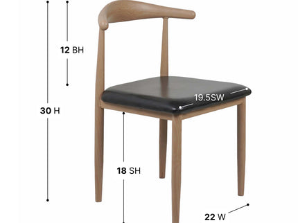 Hansa Dark - Metal Restaurant Chair with Wooden Finish