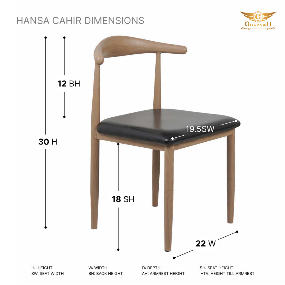 Hans Cafe Chair Metal Restaurant Chair with Wooden Finish