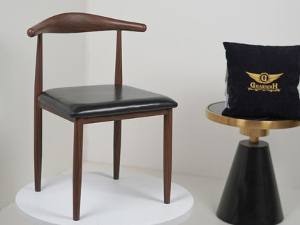 Hansa Dark - Metal Restaurant Chair with Wooden Finish