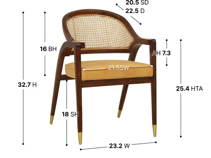 Hexa Cane Teakwood Restaurant Chair