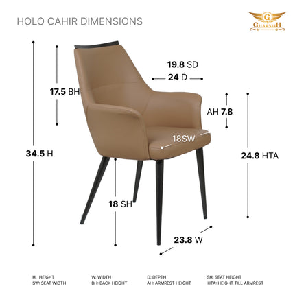 HOLO Premium Dining Chairs for Home or Restaurant Grey Color