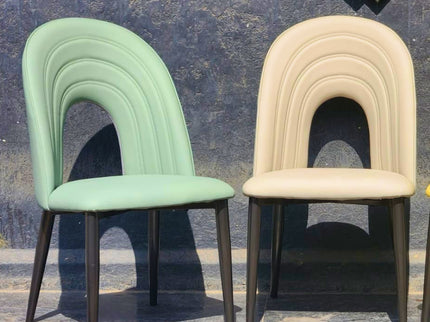 IG Yellow Color Leather Dining Chair