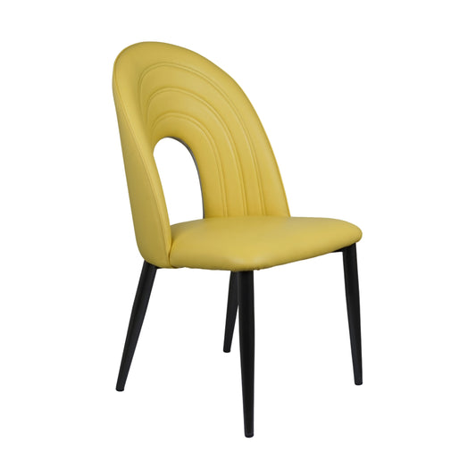 IG Yellow Color Leather Dining Chair