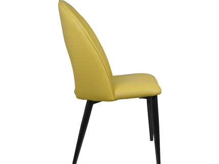IG Yellow Color Leather Dining Chair