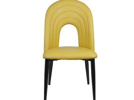 IG Yellow Color Leather Dining Chair
