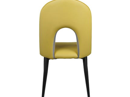 IG Yellow Color Leather Dining Chair