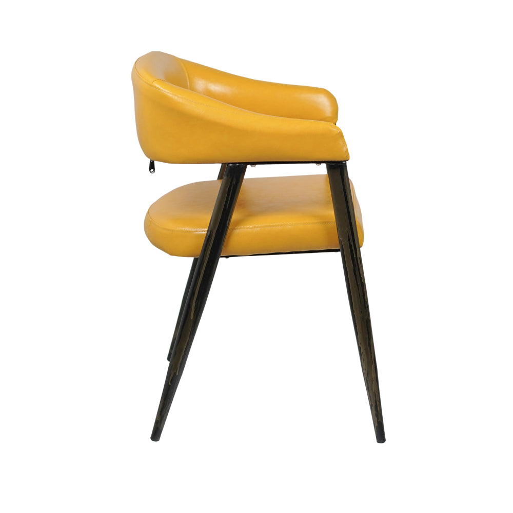 IRIS Cafe Chair Yellow Leatherette
