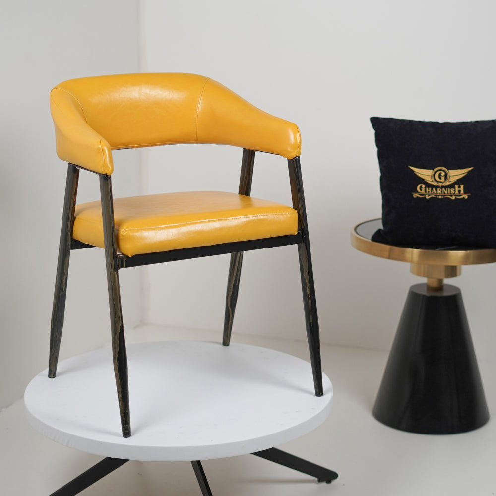 IRIS Cafe Chair Yellow Leatherette