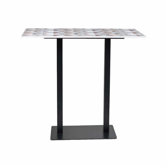 Icon MS Bar Double Pillar Table Base Designer Top 4 Seater