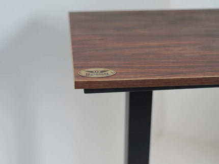 Icon MS Bar Height Double Pillar Table Base Walnut Top 4 Seater