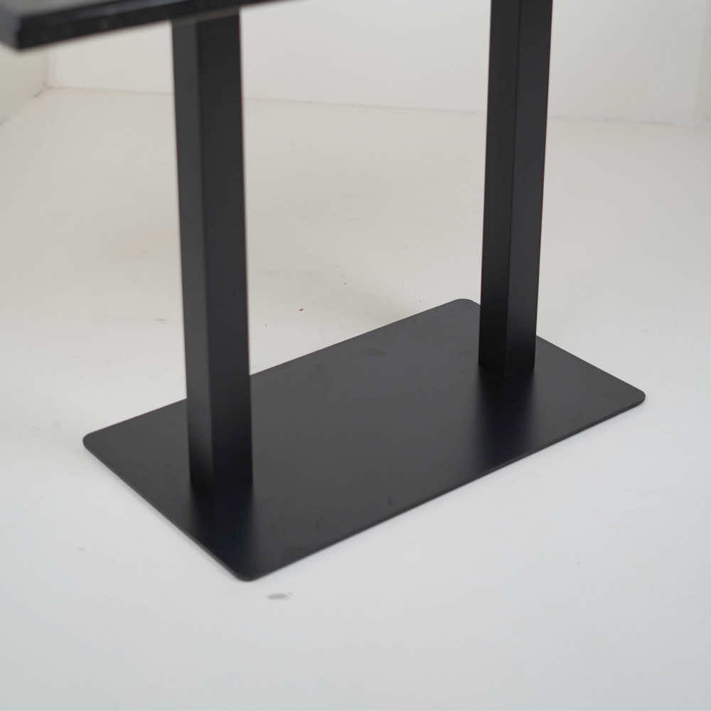 Icon MS Double Pillar 4 Seater Restaurant Table Base Black Top