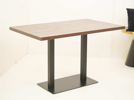 Icon MS Double Pillar Table Base Wooden Top