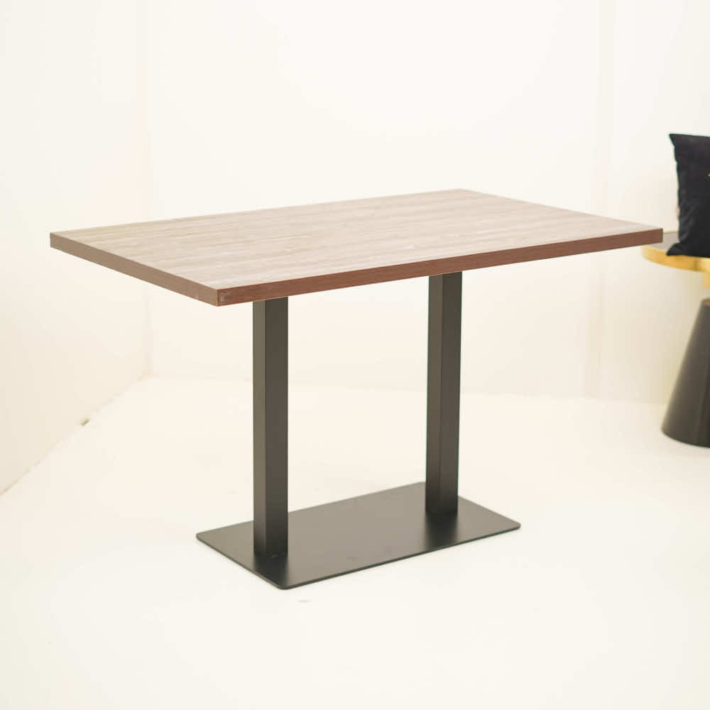 Icon MS Double Pillar Table Base Wooden Top