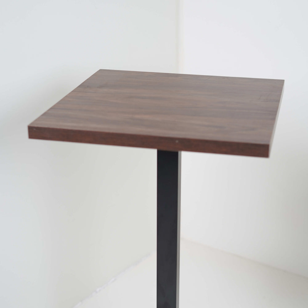 Icon MS Single Pillar Bar Table Base Walnut Top