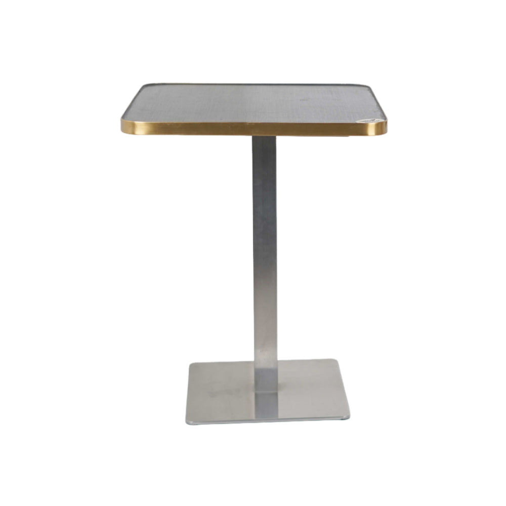 Icon SS 2 Seater Table With Grey Metal Edge Banding Top