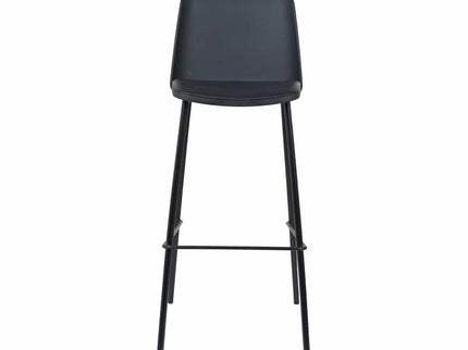 Lander Black Bar Stool with Cushion and Solid Pipe