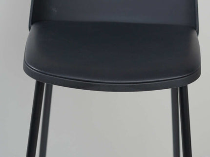 Lander Black Bar Stool with Cushion and Solid Pipe