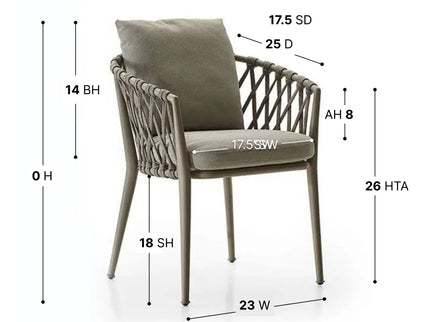 Marino Aluminium Outdoor Rope Chair