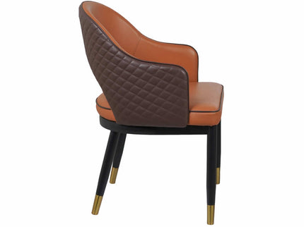 Mark Leather Dining Chair in Orange Color