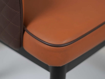 Mark Leather Dining Chair in Orange Color